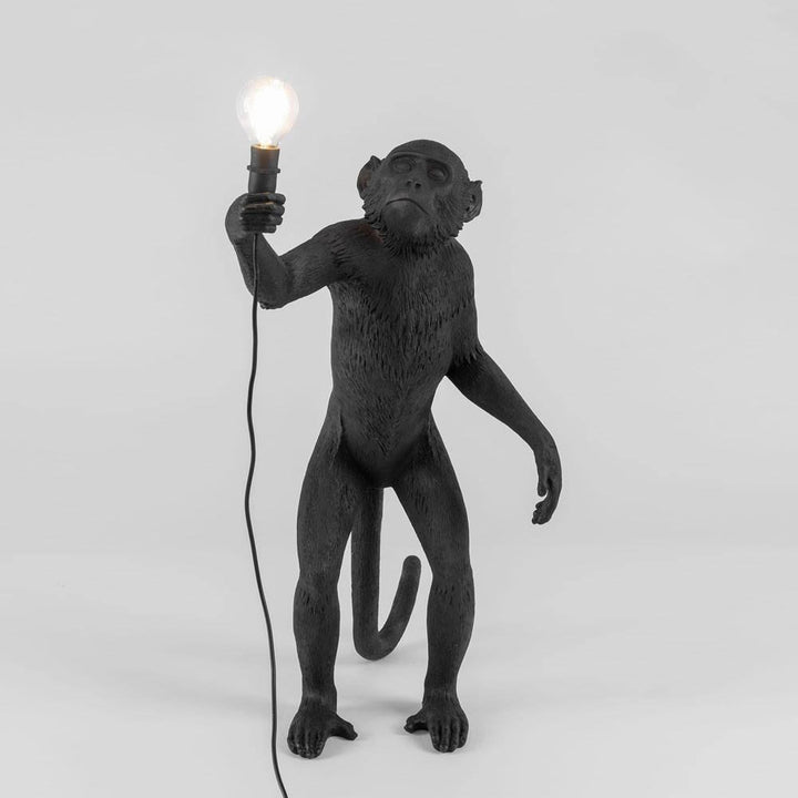 Resin Standing Black Monkey Lamp - huemabe - Creative Home Decor