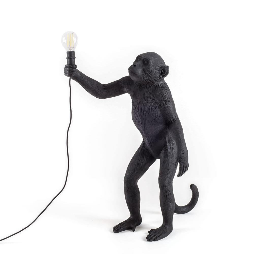 Resin Standing Black Monkey Lamp - huemabe - Creative Home Decor