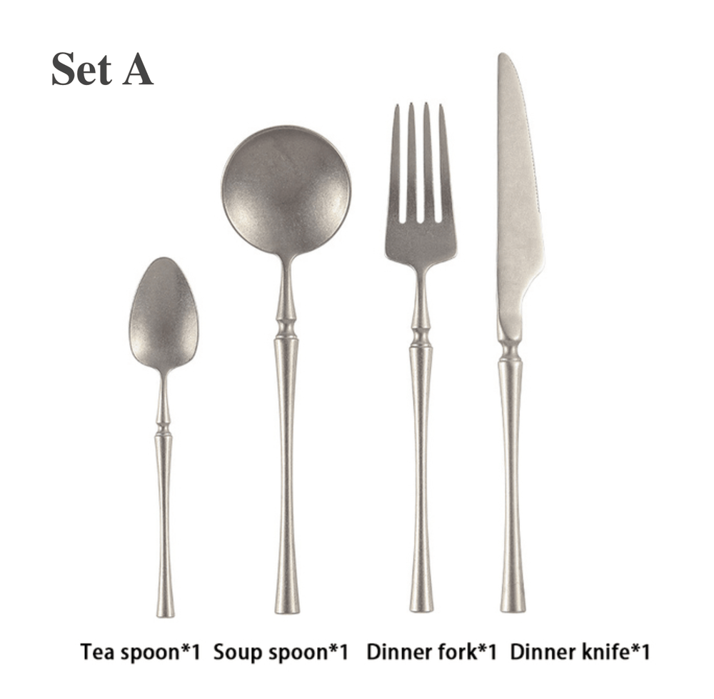 Retro 304 Stainless Steel Cutlery Set - huemabe - Creative Home Decor