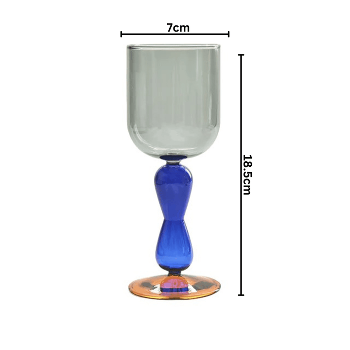 Retro Color Goblet Wine Glass | Borosilicate Glass Wine Cup - huemabe - Creative Home Decor