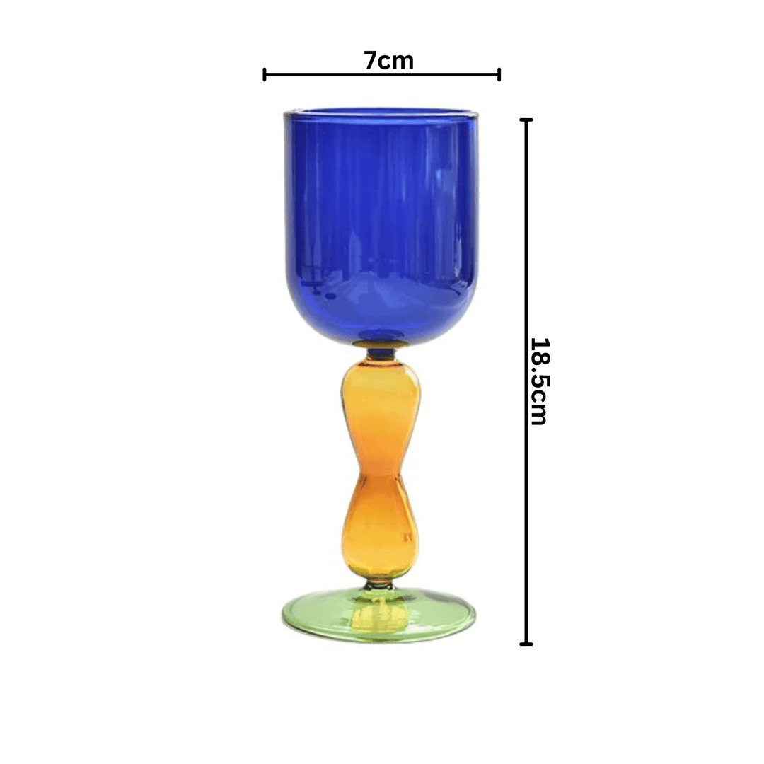 Retro Color Goblet Wine Glass | Borosilicate Glass Wine Cup - huemabe - Creative Home Decor