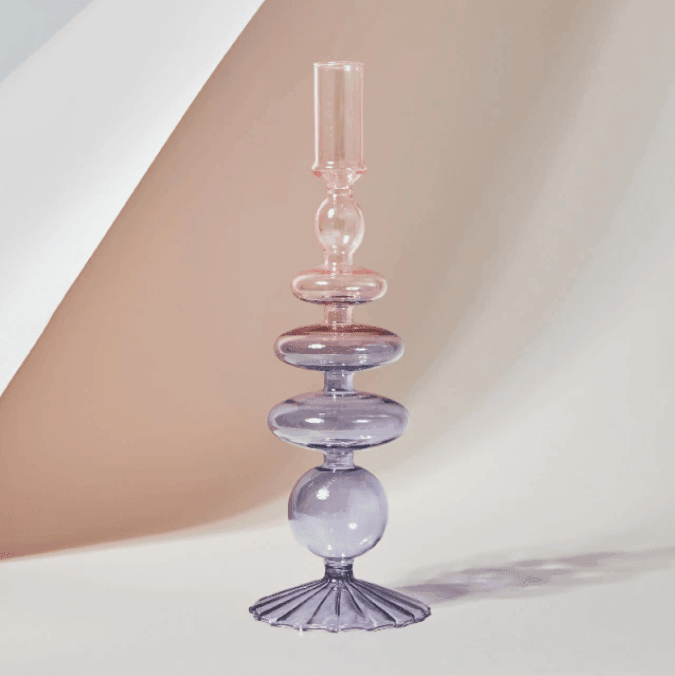 Retro Glass Classic Craft Candlesticks - huemabe - Creative Home Decor