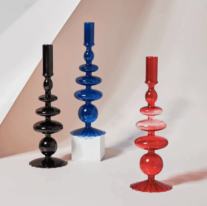 Retro Glass Classic Craft Candlesticks - huemabe - Creative Home Decor