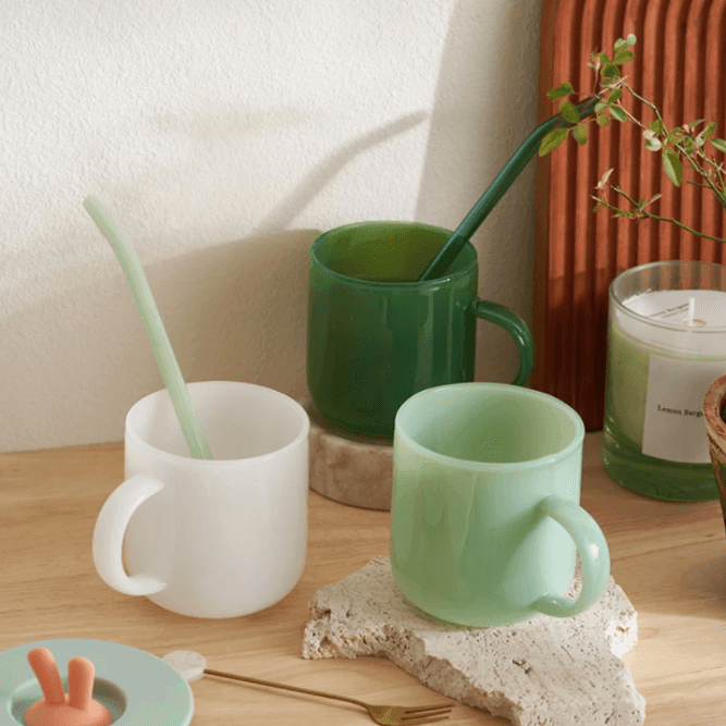 Retro Jade Glass Cup - huemabe - Creative Home Decor