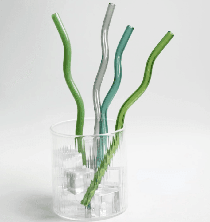 Reusable Wave Glass Straws - huemabe - Creative Home Decor