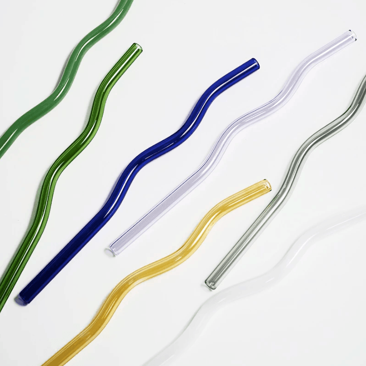 Reusable Wave Glass Straws - huemabe - Creative Home Decor