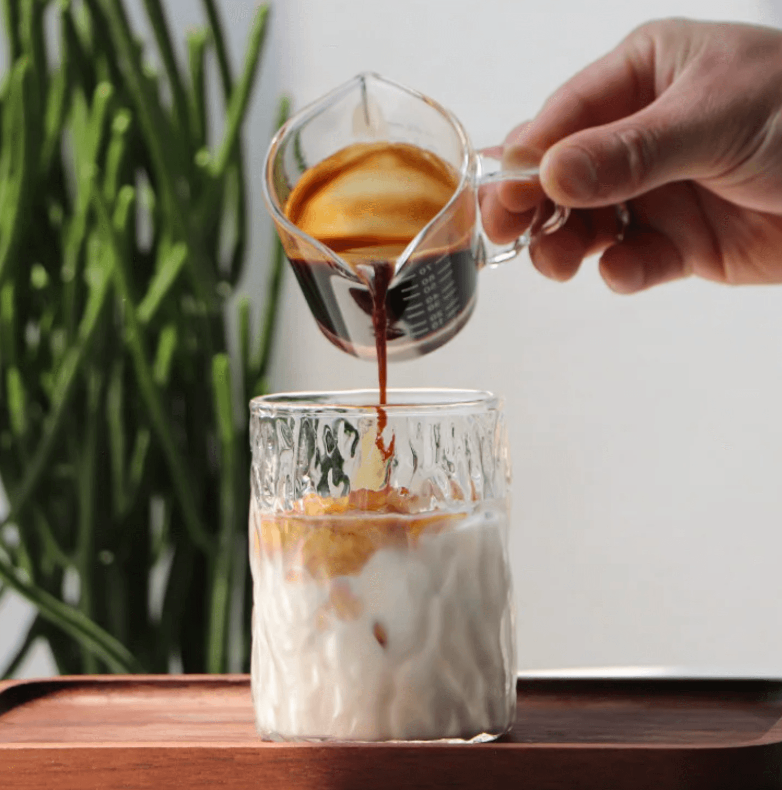 Ribbed Glass Transparent Coffee Cup Drinkware - huemabe - Creative Home Decor