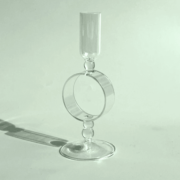 Ring/Heart Shape Glass Candlestick Holder - huemabe - Creative Home Decor