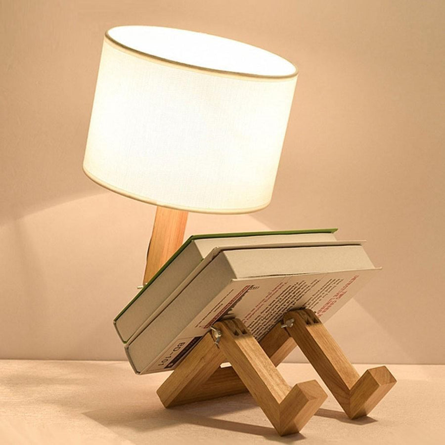 Robot Shape Wooden Table Lamp - huemabe - Creative Home Decor