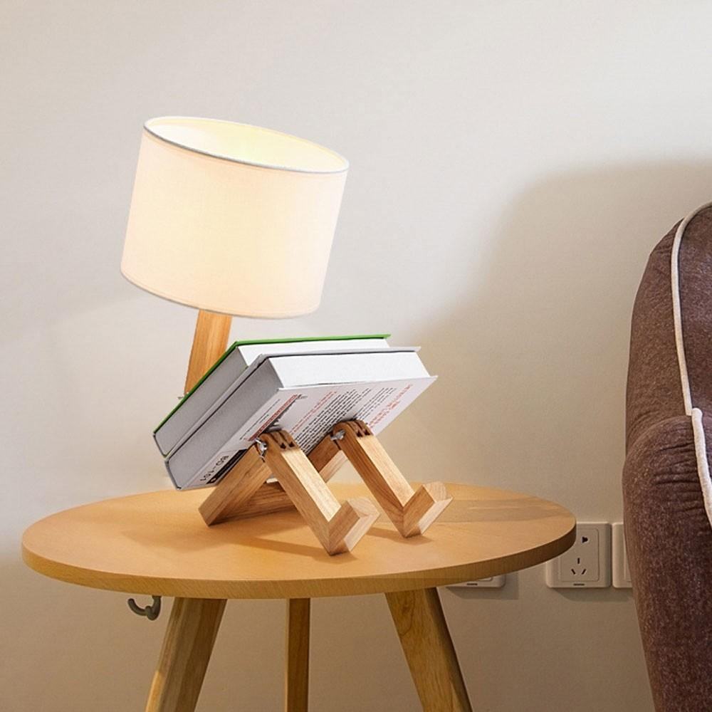 Robot Shape Wooden Table Lamp - huemabe - Creative Home Decor