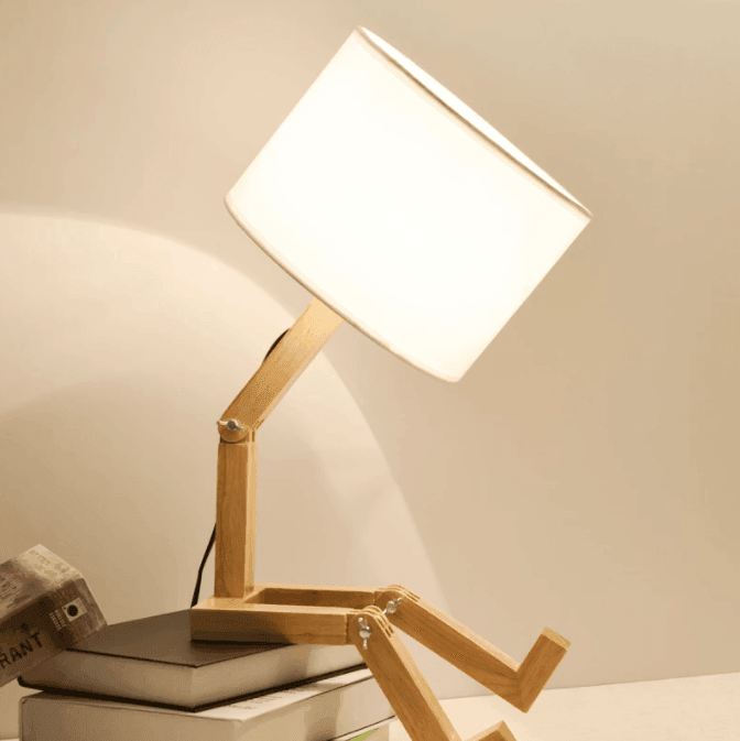 Robot Shape Wooden Table Lamp - huemabe - Creative Home Decor