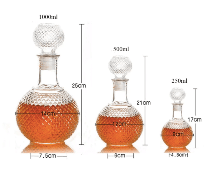 Round Ball Shape Crystal Decanter - huemabe - Creative Home Decor