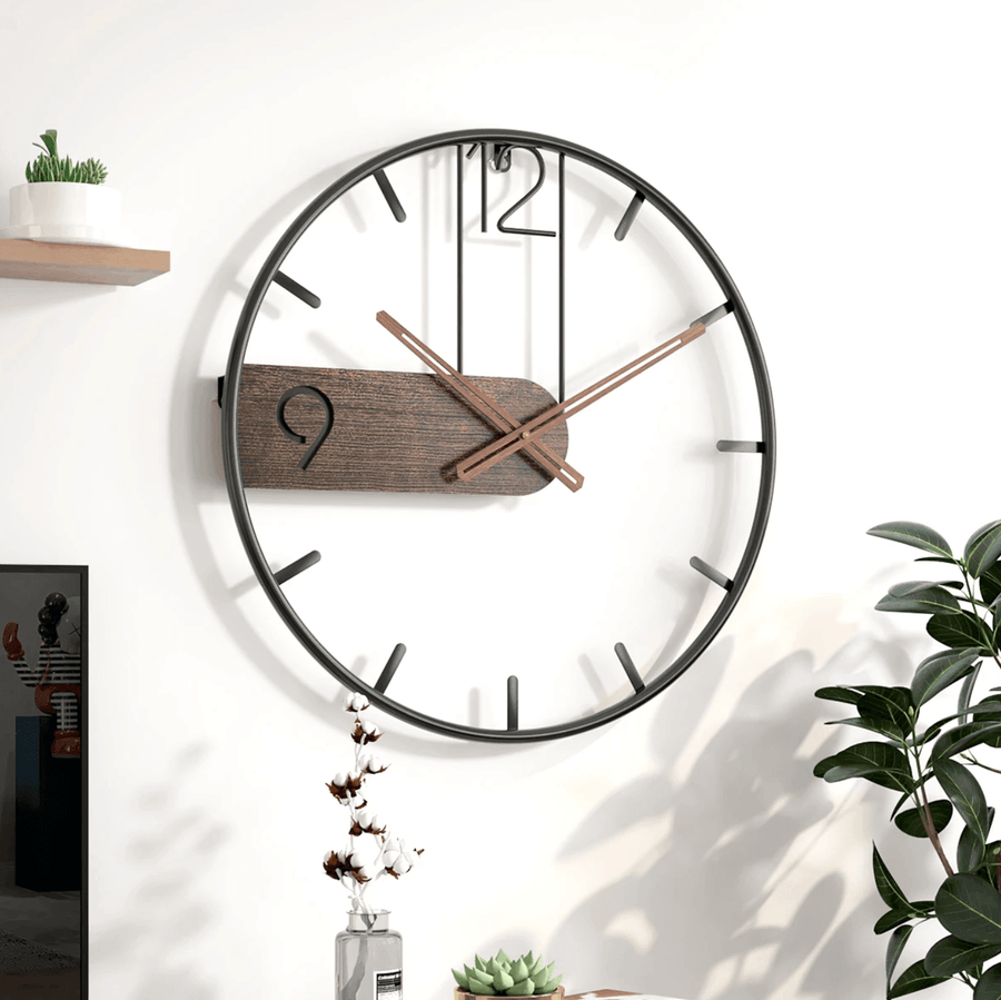 Round Large Iron Wall Clock - huemabe - Creative Home Decor