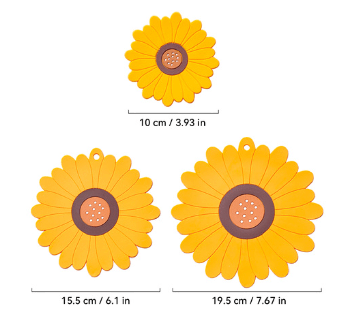Set of 3 Sunflower Silicone Mat Pad Coaster - huemabe - Creative Home Decor
