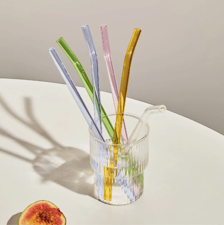 Set of 4 Reusable Glass Straws - huemabe - Creative Home Decor