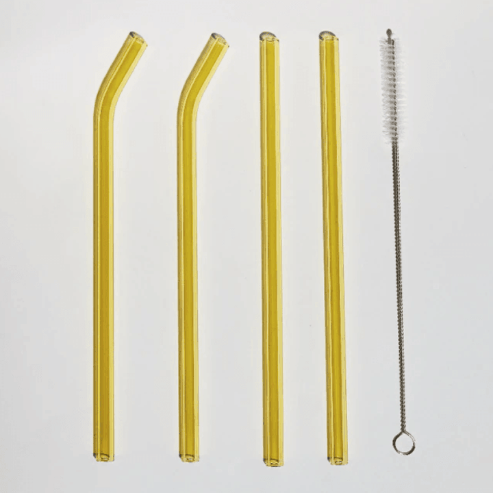 Set of 4 Reusable Glass Straws - huemabe - Creative Home Decor