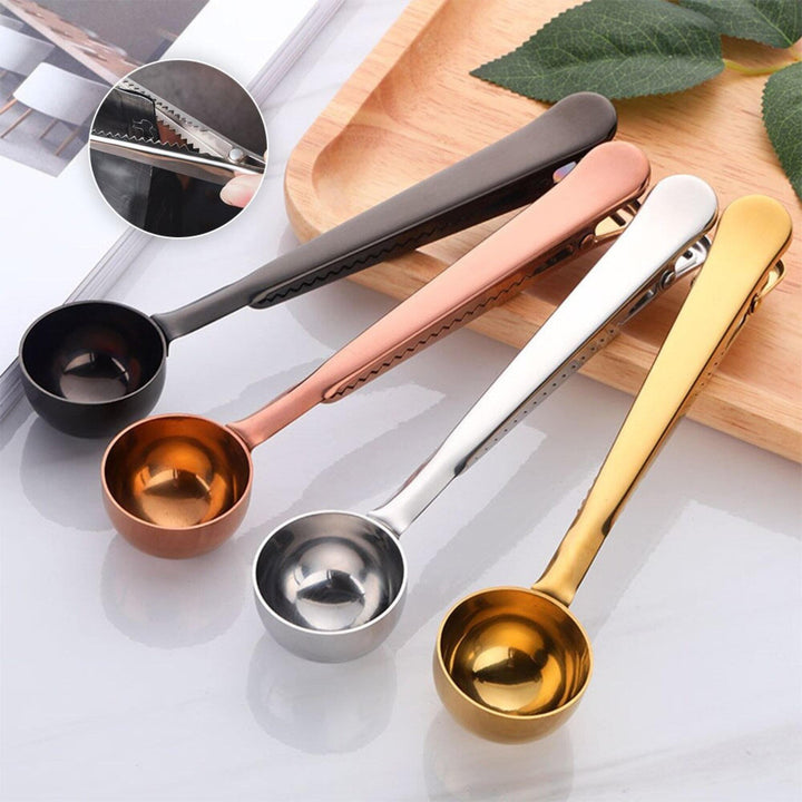 Set of 4 Stainless Steel Coffee Spoon with Bag Clip - huemabe - Creative Home Decor
