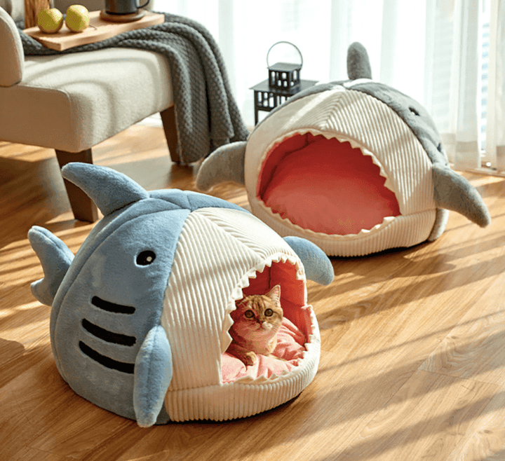 Shark Shape Warm Cat Bed - huemabe - Creative Home Decor