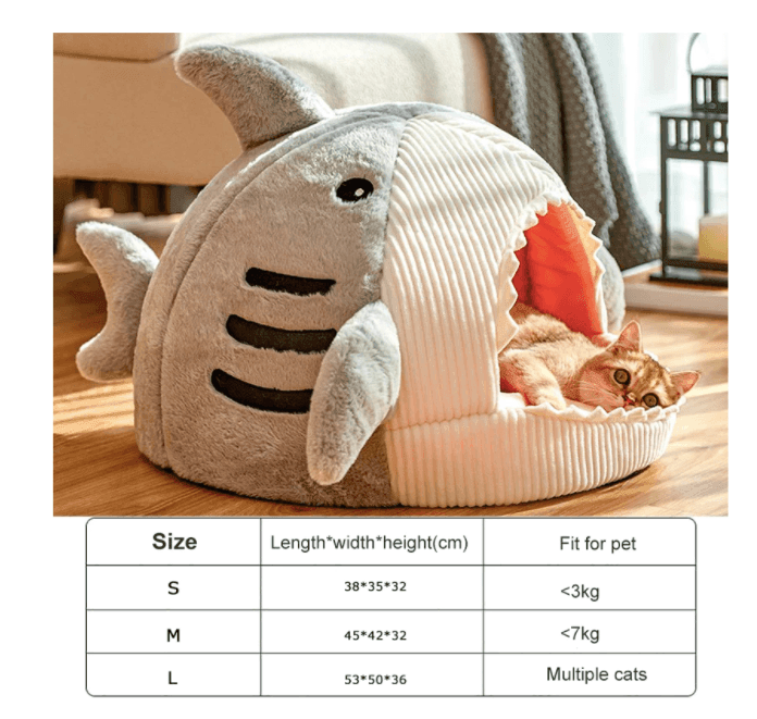 Shark Shape Warm Cat Bed - huemabe - Creative Home Decor