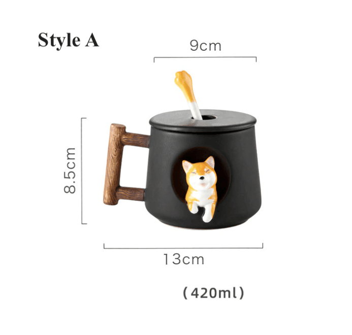 Shiba Inu Mug With Lid & Spoon - huemabe - Creative Home Decor