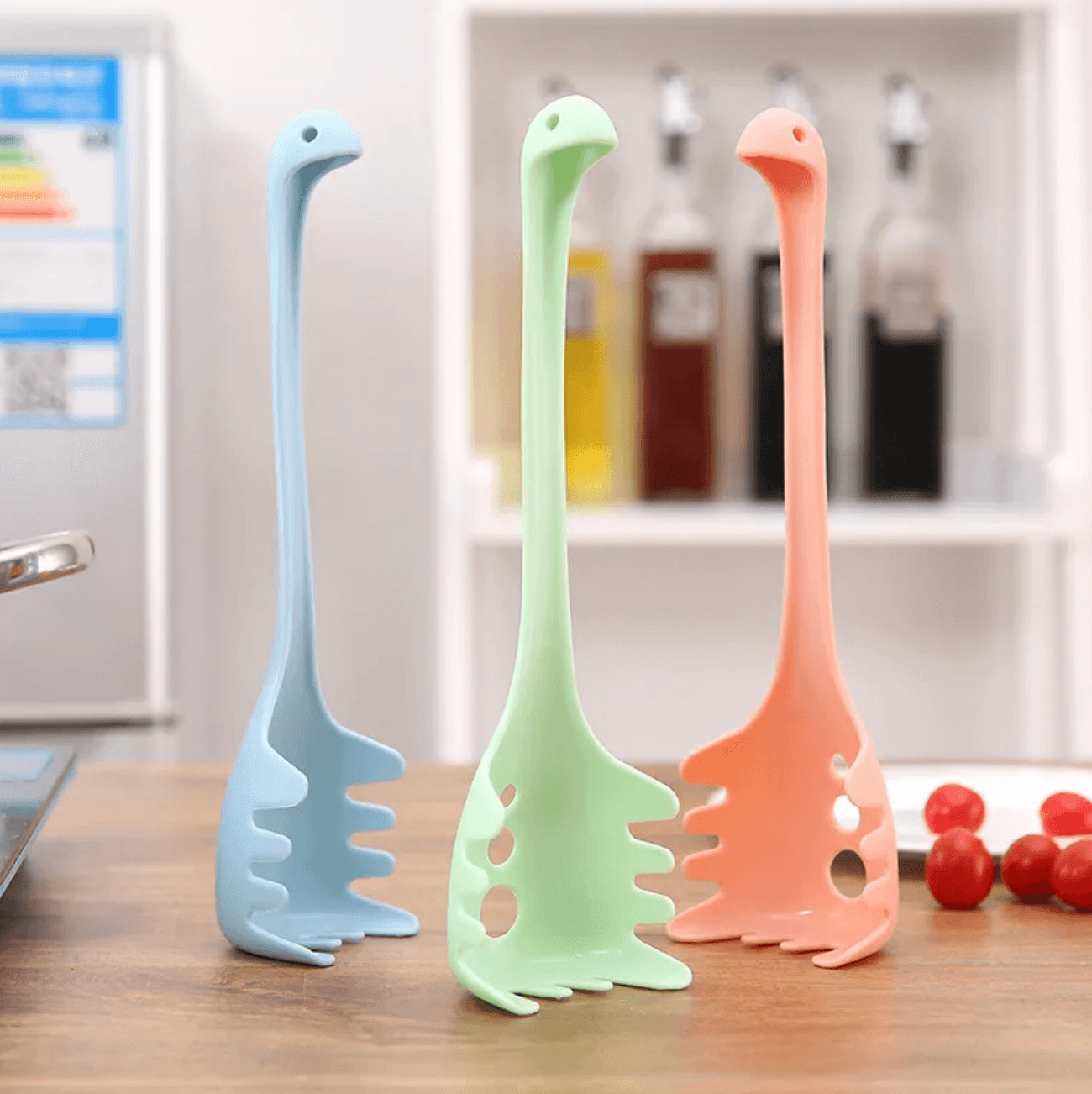 Silicone Dinosaur Shape Long Handle Noodle Spoon - huemabe - Creative Home Decor