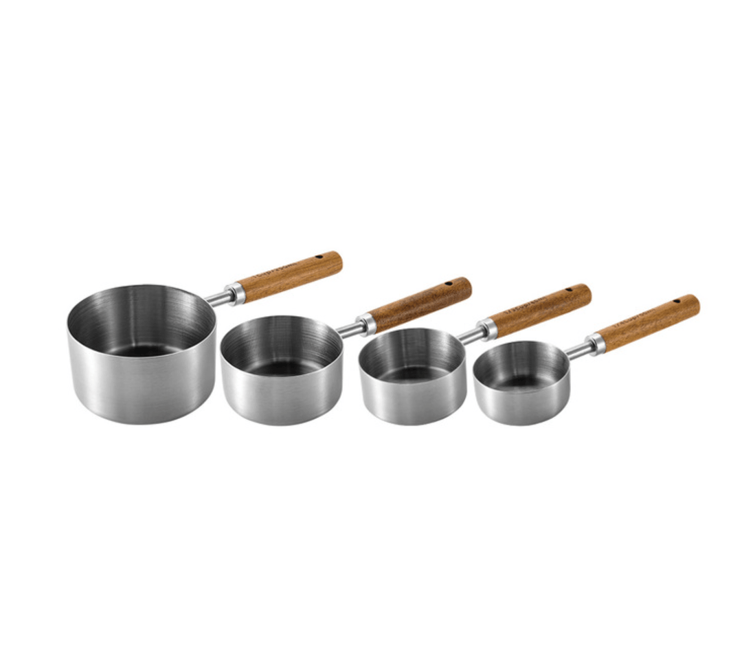 Silver Stainless Steel Measuring Cups Set - huemabe - Creative Home Decor