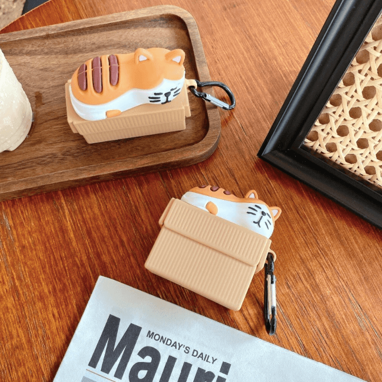 Sleeping Cat 3D Silicone AirPods Case - huemabe - Creative Home Decor