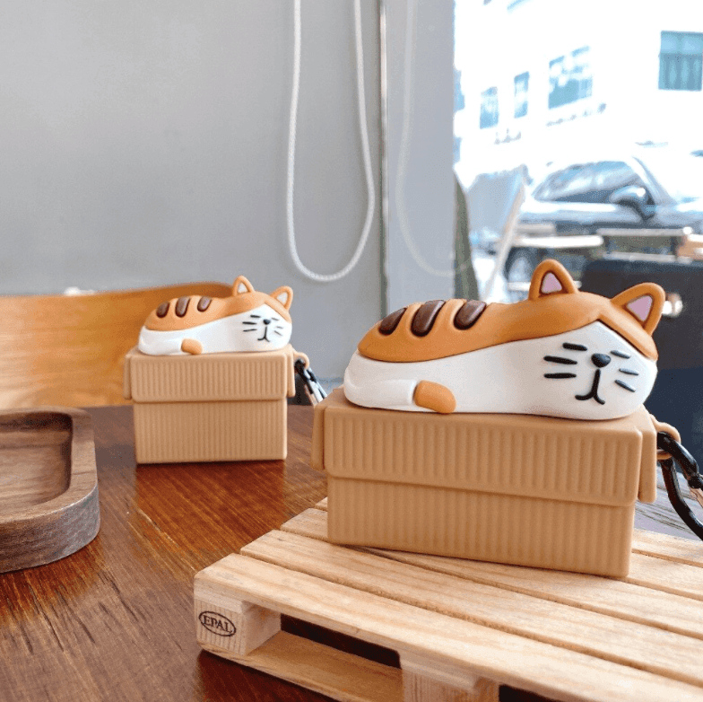 Sleeping Cat 3D Silicone AirPods Case - huemabe - Creative Home Decor