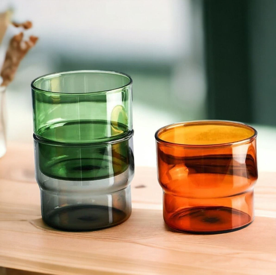 Stackable Colored Glass Water Cup - huemabe - Creative Home Decor