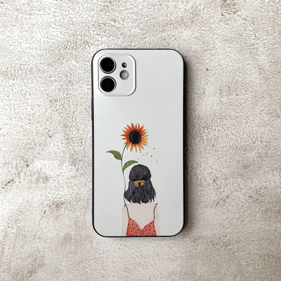Sun Flower Girl Silicone iPhone Case - huemabe - Creative Home Decor