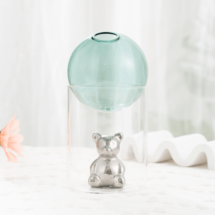 Transparent Glass Bear Hydroponic Vase - huemabe - Creative Home Decor