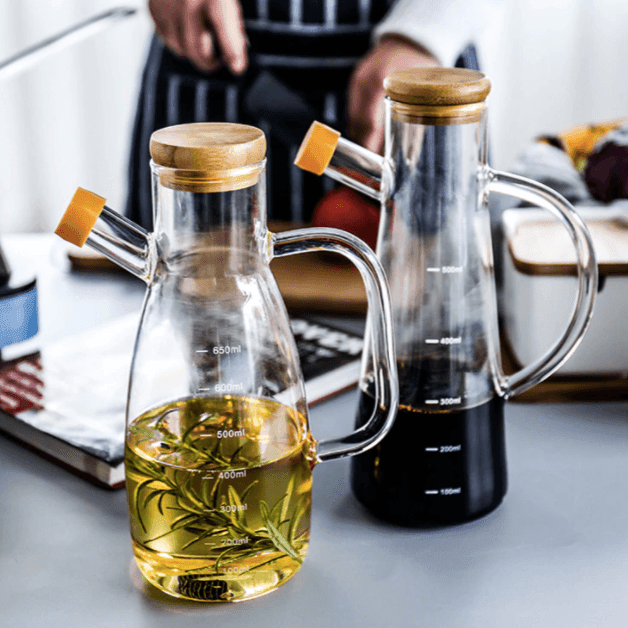 Transparent Glass Oil Bottle with Handle - huemabe - Creative Home Decor