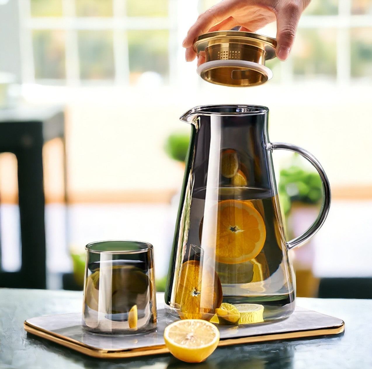 Transparent Heat-Resistant Water Jug | Water Kettle with Cup - huemabe - Creative Home Decor