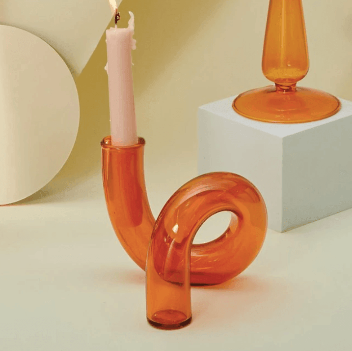 Twist Glass Candlestick Holder / Vase - huemabe - Creative Home Decor