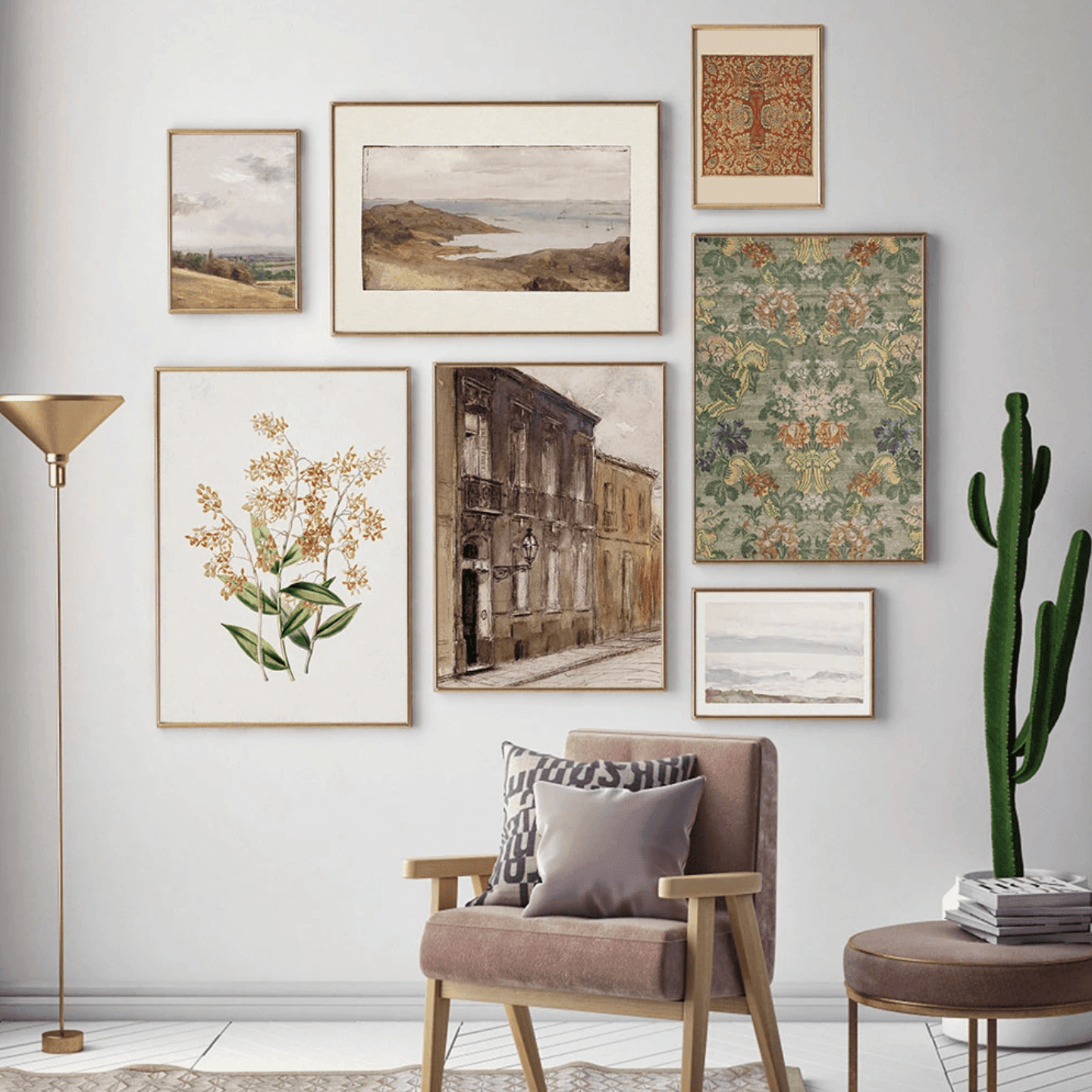 Vintage Europe Gallery Wall Art Canvas Paintings - huemabe - Creative Home Decor