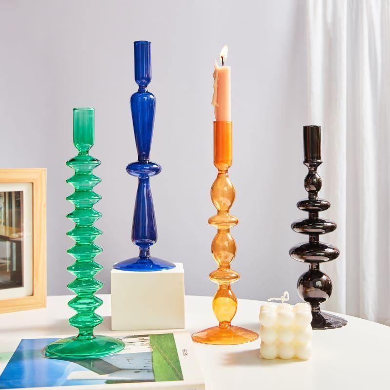 Vintage Glass Candlesticks Candles Holders - huemabe - Creative Home Decor