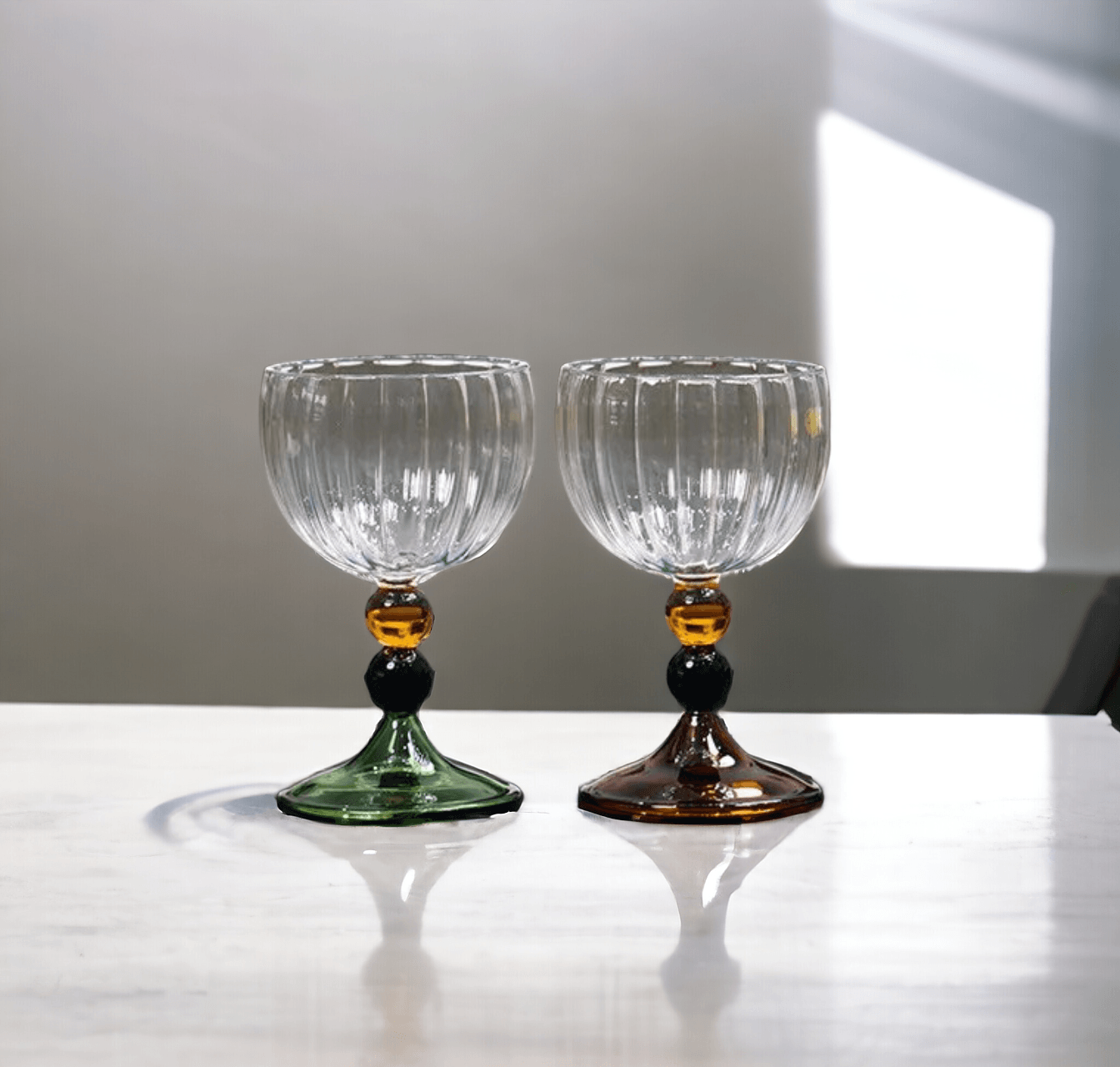 Vintage Goblet Clear Nordic Ripple Wine Glasses Cup - huemabe - Creative Home Decor