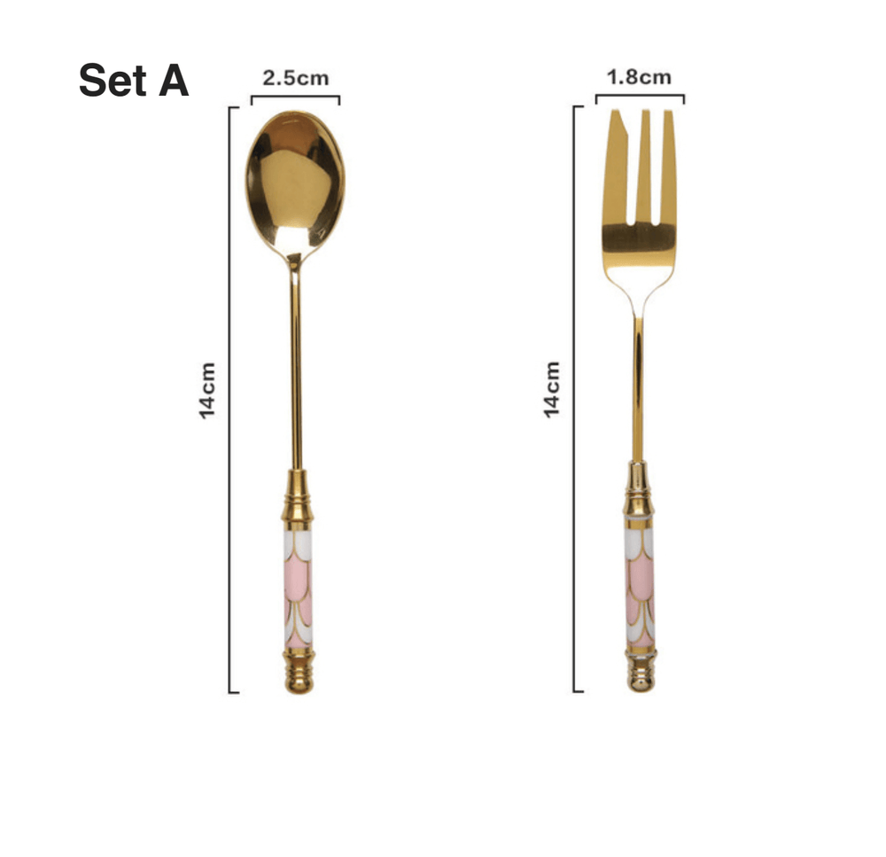 Vintage Gold Spoons Fork Set - huemabe - Creative Home Decor