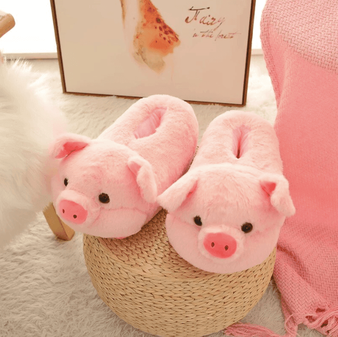 Warm Pig Plush Slippers - huemabe - Creative Home Decor