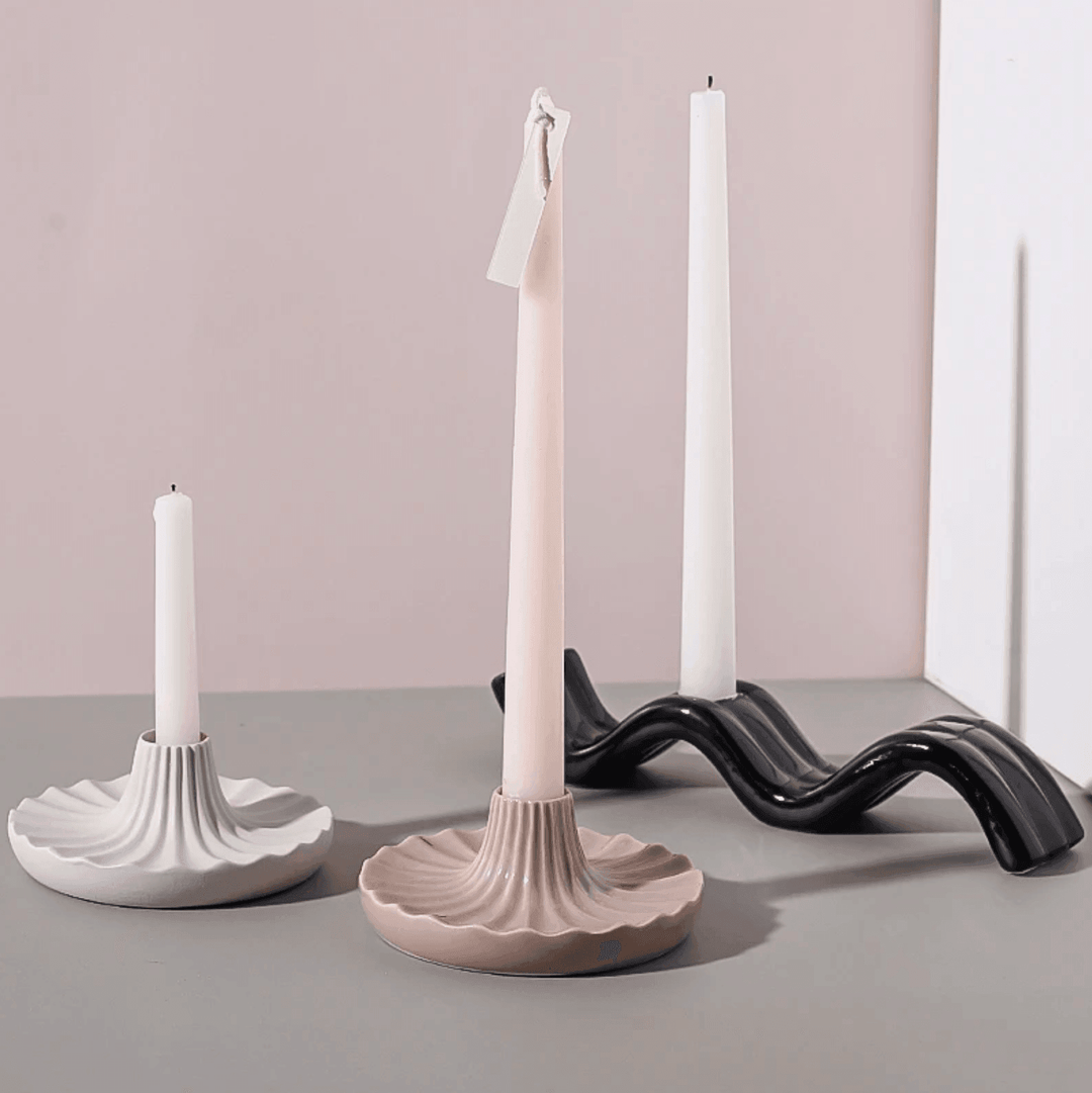 Wave Ceramic Candle Holders - huemabe - Creative Home Decor