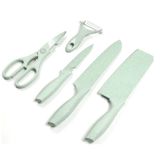 Wheat Straw 5Pcs Knives Peeler Scissors Set - huemabe - Creative Home Decor