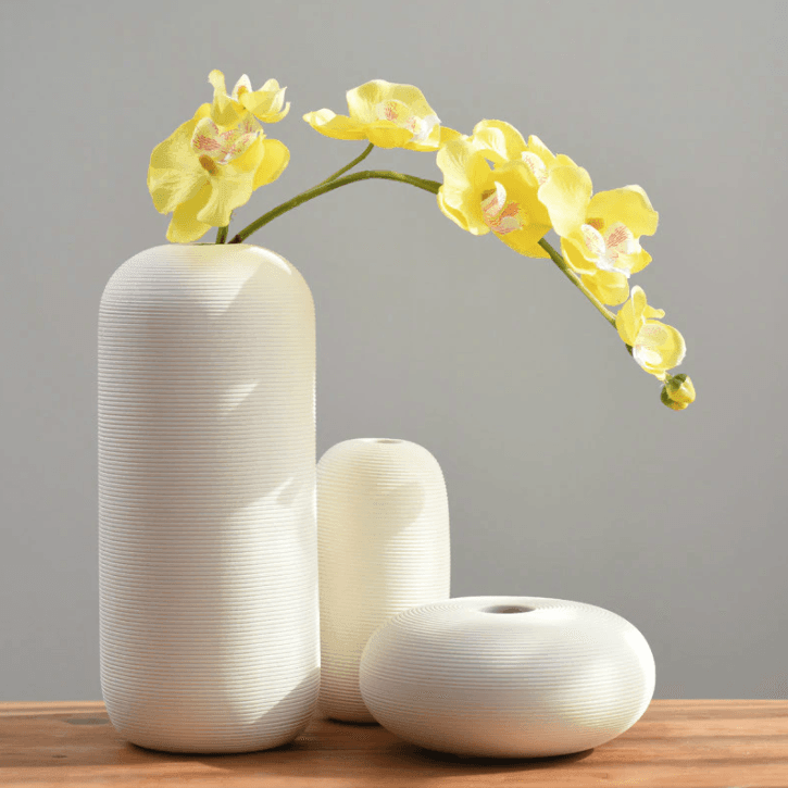 White Art Ceramic Flower Vase - huemabe - Creative Home Decor