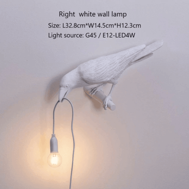 White Bird Wall Lamp - huemabe - Creative Home Decor