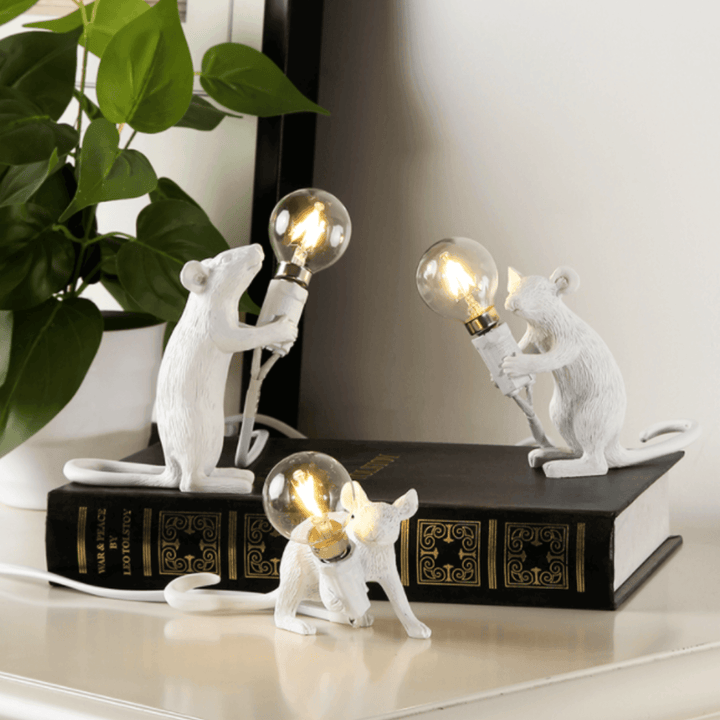 White Mouse Resin Decor Night Light - huemabe - Creative Home Decor