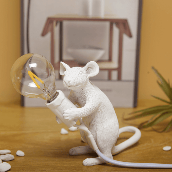 White Mouse Resin Decor Night Light - huemabe - Creative Home Decor