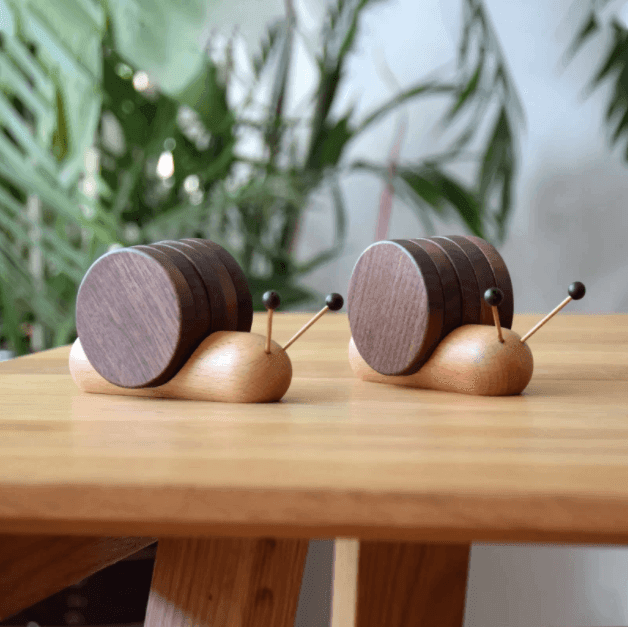 Wooden Snail Coasters - huemabe - Creative Home Decor
