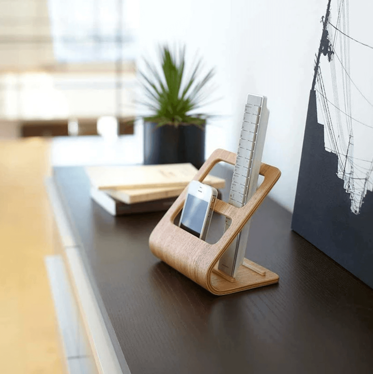 Wooden TV Remote Control Storage Rack - huemabe - Creative Home Decor