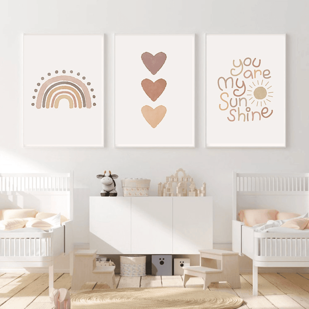 You Are My Sunshine Quotes Nursery Wall Art Canvas Paintings - huemabe - Creative Home Decor